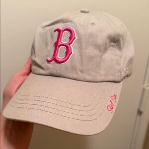 47 New Era Women’s Red Sox Gray Miata and Pink Baseball Hat